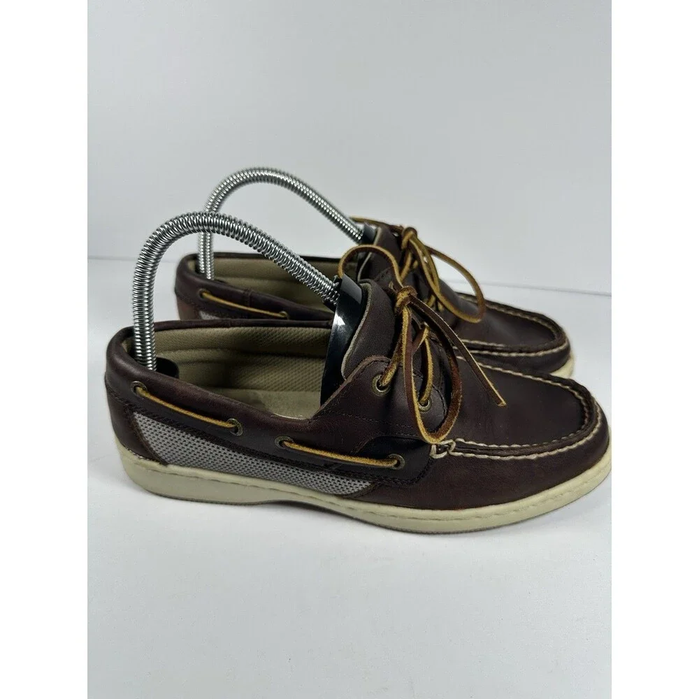 G.H. Bass & Co. Men's Brown Leather Boat Shoes Size 8